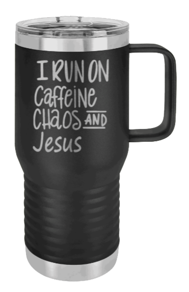 Caffeine Chaos & Jesus Laser Engraved Mug (Etched)