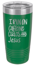 Load image into Gallery viewer, Caffeine Chaos &amp; Jesus Laser Engraved (Etched) Tumbler
