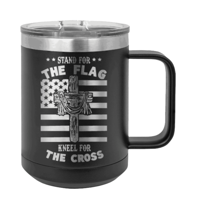 Cross Flag 3 Laser Engraved Mug (Etched)