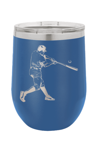 Baseball Player Laser Engraved Wine Tumbler (Etched)