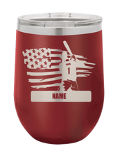 Load image into Gallery viewer, Baseball Player 2 Laser Engraved Wine Tumbler (Etched)
