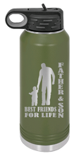 Load image into Gallery viewer, Father &amp; Son - Best Friends for Life Laser Engraved Water Bottle (Etched)
