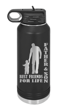 Load image into Gallery viewer, Father &amp; Son - Best Friends for Life Laser Engraved Water Bottle (Etched)
