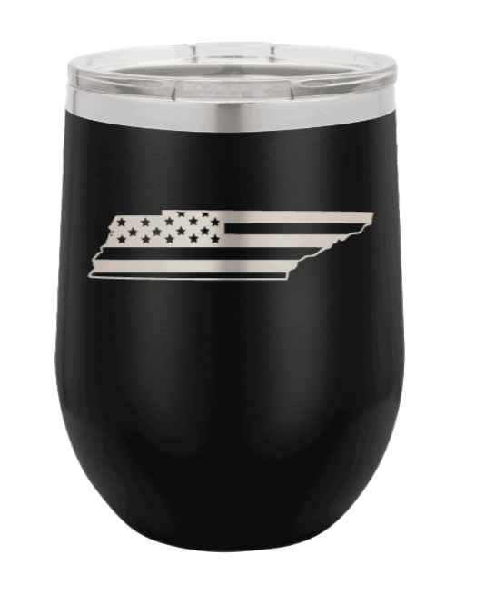 Tennessee Flag Laser Engraved Wine Tumbler (Etched)