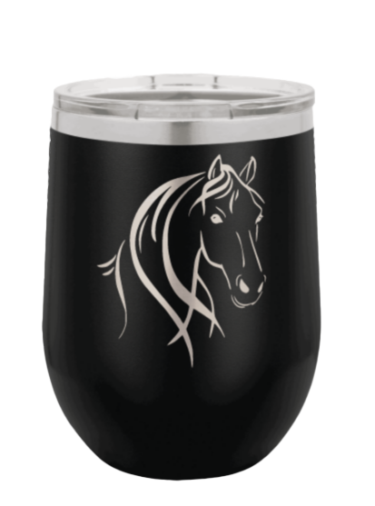 Horse 1 Laser Engraved Wine Tumbler (Etched)