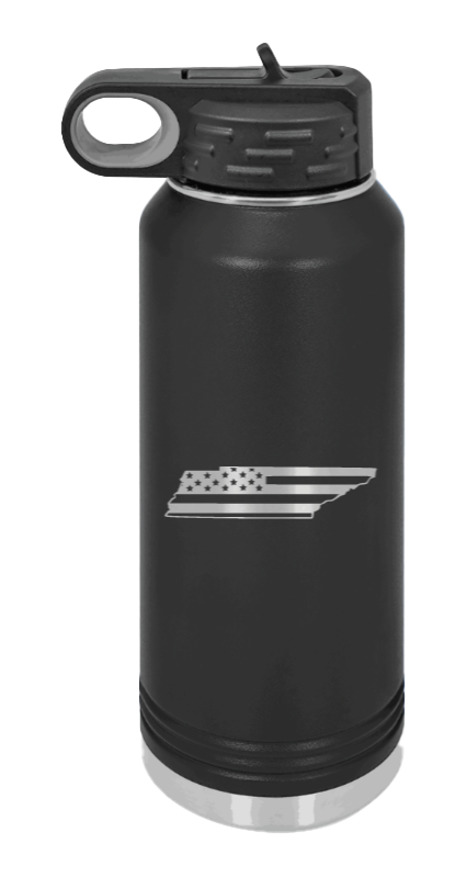 Tennessee Flag Laser Engraved Water Bottle (Etched)