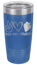 Load image into Gallery viewer, Peace Love and Strawberries Laser Engraved Tumbler (Etched)
