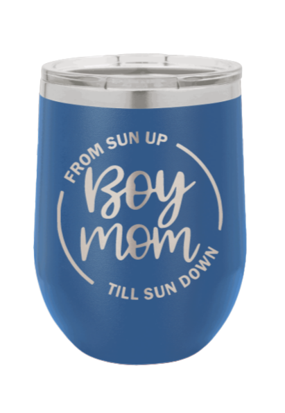 Boy Mom Laser Engraved Wine Tumbler (Etched)