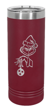 Load image into Gallery viewer, Grinch with Ornament Laser Engraved Skinny Tumbler (Etched)
