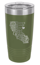Load image into Gallery viewer, California - Home Is Where the Heart is Laser Engraved Tumbler (Etched)
