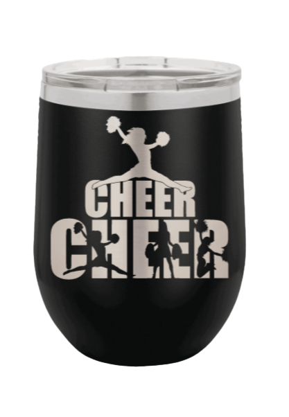 Cheerleader Design Laser Engraved Wine Tumbler (Etched)