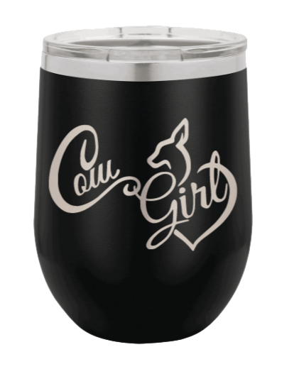 Cow Girl Laser Engraved Wine Tumbler (Etched)
