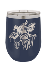 Load image into Gallery viewer, Cow with Bandana Laser Engraved Wine Tumbler (Etched)

