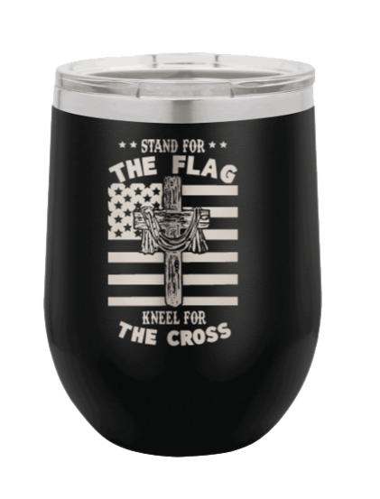 Cross Flag 3 Laser Engraved Wine Tumbler (Etched)