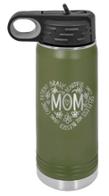 Load image into Gallery viewer, Mom Heart Laser Engraved Water Bottle (Etched)
