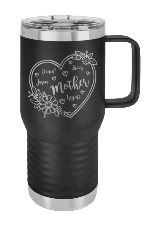 Mother with Names - Customizable - Laser Engraved Mug (Etched)