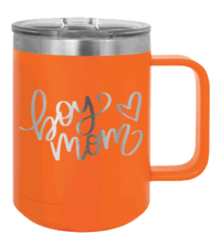 Load image into Gallery viewer, Boy Mom with Heart Laser Engraved Mug (Etched)
