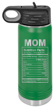 Load image into Gallery viewer, Mom Facts Laser Engraved Water Bottle (Etched)
