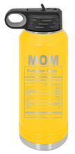 Load image into Gallery viewer, Mom Facts Laser Engraved Water Bottle (Etched)
