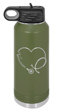 Load image into Gallery viewer, Tennessee Stethoscope Heart Laser Engraved Water Bottle (Etched)
