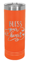 Load image into Gallery viewer, Bless Your Heart Laser Engraved Skinny Tumbler (Etched)
