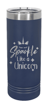 Load image into Gallery viewer, Sparkle Like A Unicorn Laser Engraved Skinny Tumbler (Etched)
