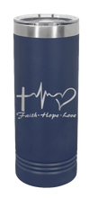 Load image into Gallery viewer, Faith Hope Love Laser Engraved Skinny Tumbler (Etched)
