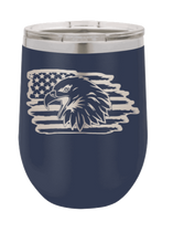 Load image into Gallery viewer, Eagle Flag 2 Laser Engraved Wine Tumbler (Etched)
