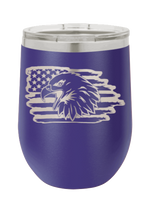 Load image into Gallery viewer, Eagle Flag 2 Laser Engraved Wine Tumbler (Etched)
