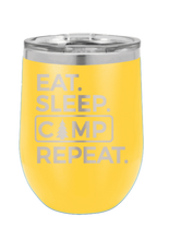 Load image into Gallery viewer, Eat Sleep Camp Repeat Laser Engraved Wine Tumbler (Etched)
