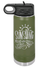 Load image into Gallery viewer, Sunshine Mixed with a Little Hurricane Laser Engraved Water Bottle (Etched)
