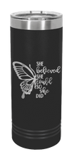 Load image into Gallery viewer, She Believed She Could Laser Engraved Skinny Tumbler (Etched)

