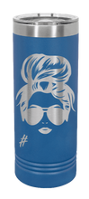 Load image into Gallery viewer, Hair Bun Laser Engraved Skinny Tumbler (Etched)
