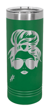 Load image into Gallery viewer, Hair Bun Laser Engraved Skinny Tumbler (Etched)
