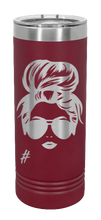 Load image into Gallery viewer, Hair Bun Laser Engraved Skinny Tumbler (Etched)
