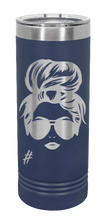 Load image into Gallery viewer, Hair Bun Laser Engraved Skinny Tumbler (Etched)
