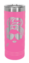 Load image into Gallery viewer, Hair Bun Laser Engraved Skinny Tumbler (Etched)
