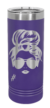 Load image into Gallery viewer, Hair Bun Laser Engraved Skinny Tumbler (Etched)
