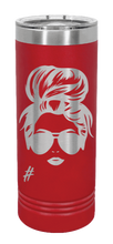 Load image into Gallery viewer, Hair Bun Laser Engraved Skinny Tumbler (Etched)
