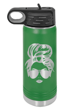 Load image into Gallery viewer, Hair Bun Laser Engraved Water Bottle (Etched)

