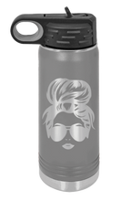 Load image into Gallery viewer, Hair Bun Laser Engraved Water Bottle (Etched)
