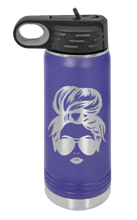 Load image into Gallery viewer, Hair Bun Laser Engraved Water Bottle (Etched)
