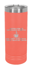 Load image into Gallery viewer, Coffee Spelled Backward is EEFFOC Laser Engraved Skinny Tumbler (Etched)
