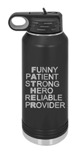 Load image into Gallery viewer, FATHER - Acronym - Laser Engraved Water Bottle (Etched)
