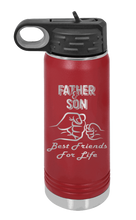 Load image into Gallery viewer, Father &amp; Son - Best Friends for Life Fist Bump Laser Engraved Water Bottle (Etched)
