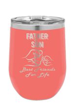 Load image into Gallery viewer, Father &amp; Son - Best Friends for Life Fist Bump Laser Engraved Wine Tumbler (Etched)
