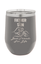 Load image into Gallery viewer, Father &amp; Son - Best Friends for Life Fist Bump Laser Engraved Wine Tumbler (Etched)
