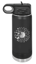 Load image into Gallery viewer, Sunflower Butterfly Laser Engraved Water Bottle (Etched)
