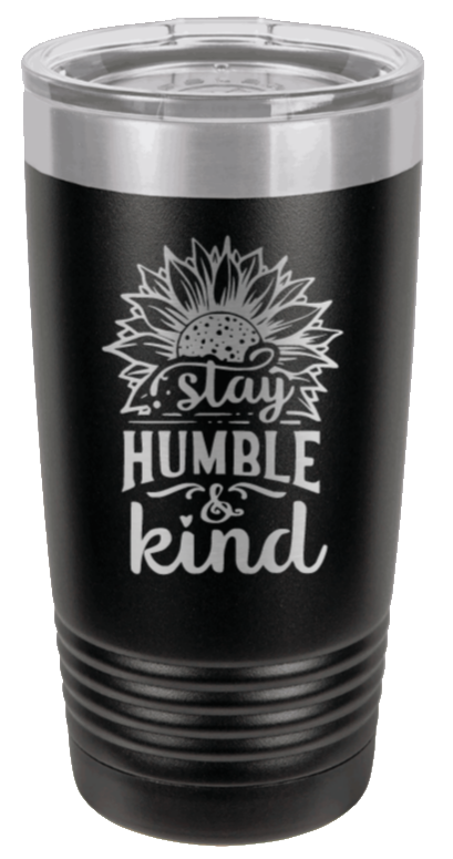 Humble and Kind Sunflower Laser Engraved Tumbler