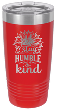 Load image into Gallery viewer, Humble and Kind Sunflower Laser Engraved Tumbler
